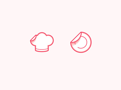 folded plate + chef hat branding chef cooking dish food hat icon logo mark note plate simple
