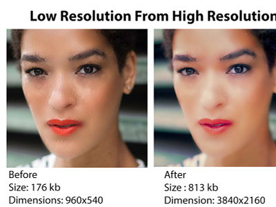 Low Resolution From High Resolution branding enchance graphic design image editing logo retouching