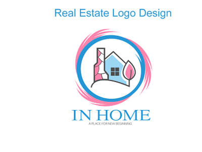 In Home Real Estate Logo Design branding graphic design home logo house logo logo mortgate logo real estate logo