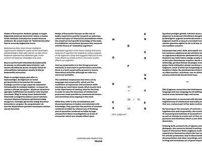 Modes of Encounter, exhibition brochure design exhibition graphic design layout design