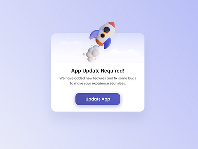 App Update Popup 3d 3d illustration app design clean ui design illustration modal popup ui ui design uiux ux vector