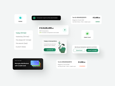 Transactions components app app design b2b banners cards components dashboard debit cards finance fintech illustrations payment pinelabs tags toast transactions ui ui design ux