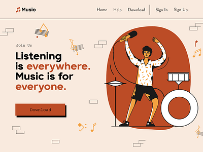 Daily UI 003: Landing Page graphic design landing page landing page design music page site ui ui design uiux design user interface ux ux design website website design