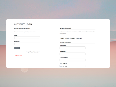 Login / Signup Form form login page register signup website