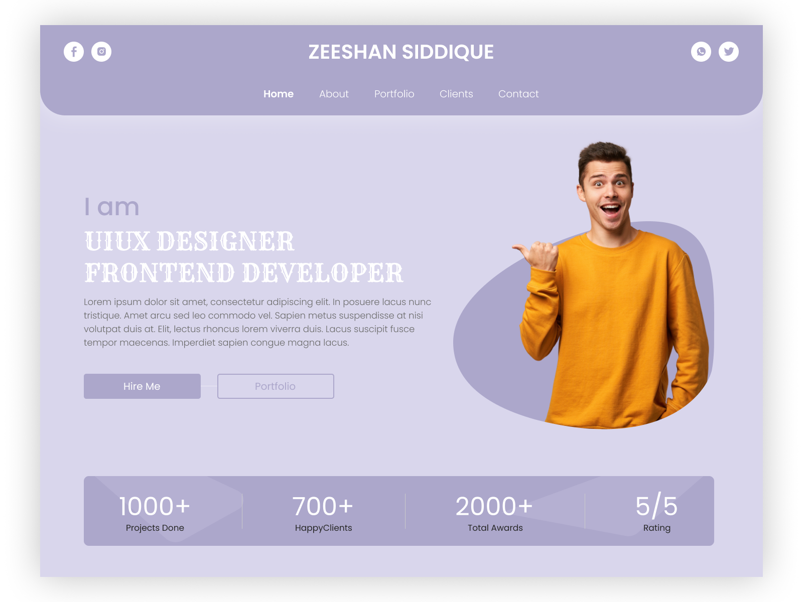 Portfolio Web Design by Zeeshan Siddique on Dribbble