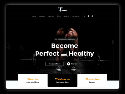 Gym/Workout 2021 design graphic designing gym illustration landing page latest new ui website workout