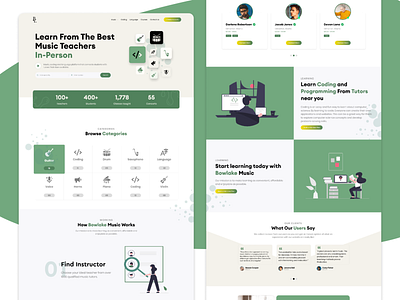 Music coding design graphic designing instruments landing page latest learning music teaching ui website