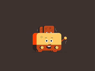 Toaster adobe beautiful character cute design illustration pen toaster toasters vector