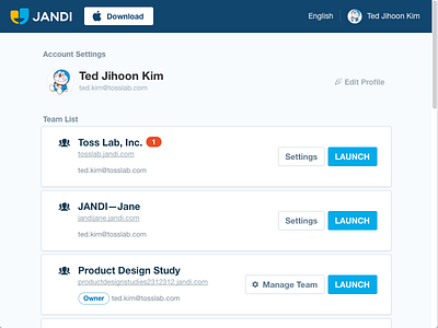 JANDI Admin UI ui web