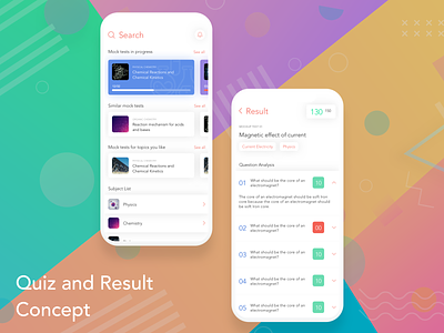 Quiz and Results Concept app design concept ios quiz results