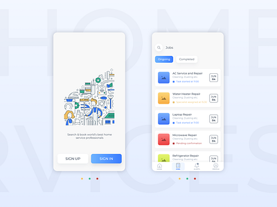 Home Services App Concept app app design concept illustration mobile ui