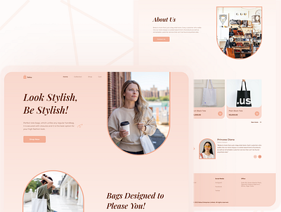 Landing Page for A Tote Bag Store design ui ux