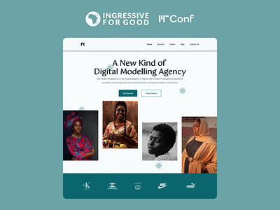 A Website Concept for a Modelling and Talent Agency animation design figma ui ux