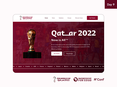 Landing Page for the Coming World Cup 2022 design figma ui ux worldcup