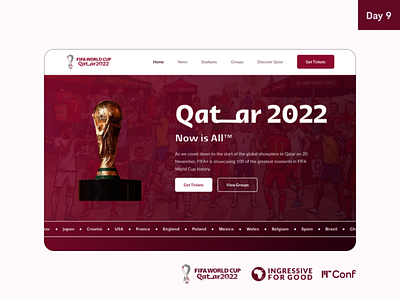 Landing Page for the Coming World Cup 2022