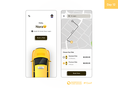Yellow Cab Mobile Application design figma ui ux