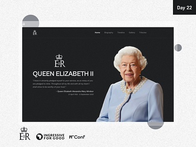 Tribute Landing Page to the Late Queen Elizabeth II design figma landingpage queenelizabeth tribute ui ux