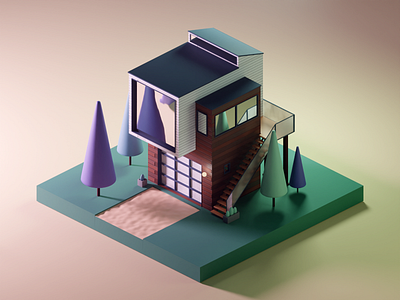 Isometric Low Poly House 3d blender blendercycles concept art illustration isometric