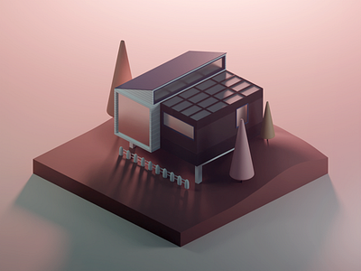 Another Isometric Low Poly House 3d blender concept art illustration isometric landscape