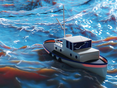 Low Poly Fishing Boat