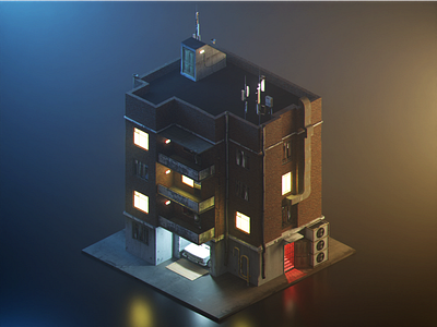 Russian Building 3d blender concept art isometric isometricart