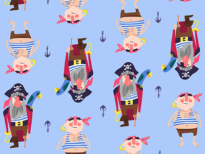 Pirate Pattern anchor illustration pattern pirates vector