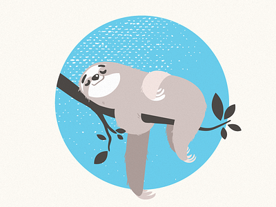 Sleepy Sloth adobe illustrator illustration sloth spirit animal t shirt design vector