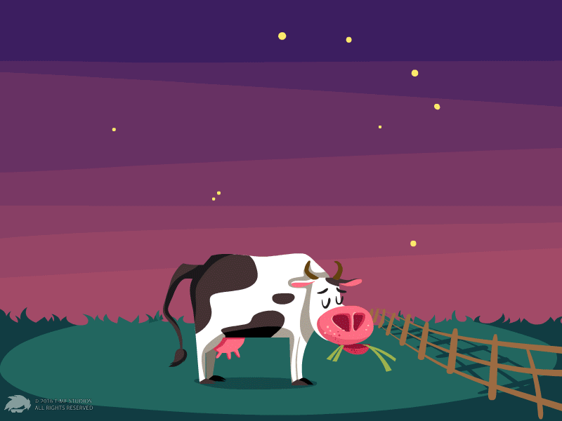 UFO 2d animation cow gif illustrator ufo