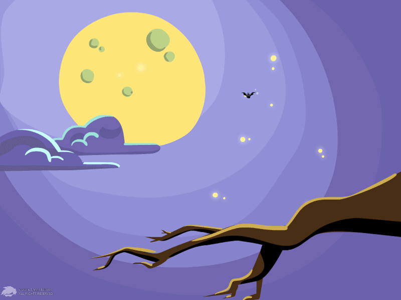 Spooky night 2d animation bat drunk halloween illustration night vector winter