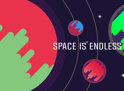 Space is Endless design graphic design illustration typography ui ux vector