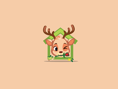 Deer Logo animal branding cartoon deer design graphic design illustration logo mascot vector