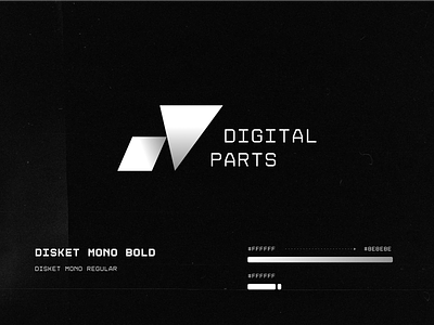 Digitalparts Logo brand branding digital icon logo mark minimalistic monochrome parts typogaphy vector web