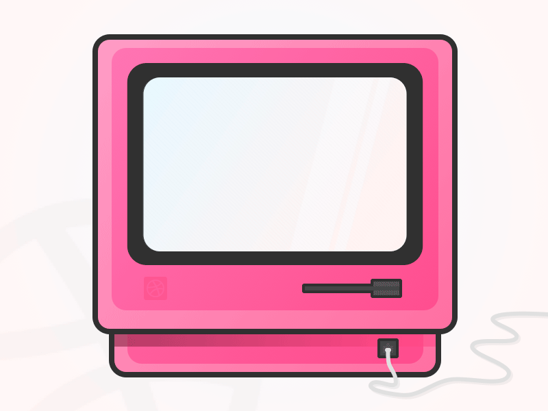 Hello Dribbble! Game started! after effects apple computer debut gif hello invite retro sketch thanks vintage