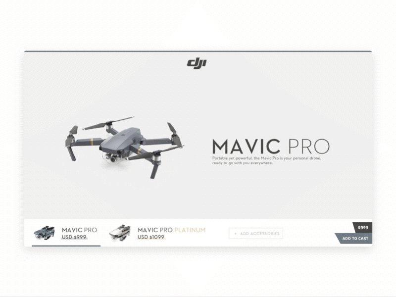 DJI Mavic store concept animation dji drone gif grid layout mavic principle sketch store ui web