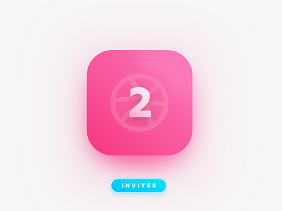 2 Dribbble Invitations colorful draft dribbble giveaway gradient icon invitation invite sketch