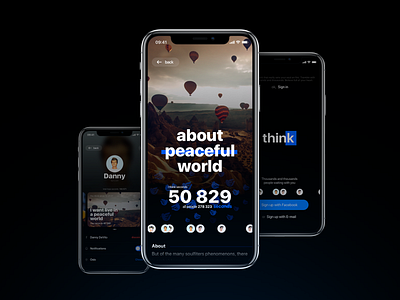 Think app app cards facebook interface ios iphone mobile mock up profile sketch ui