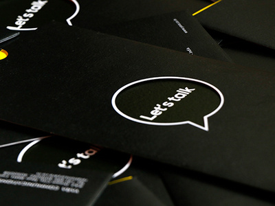 Let’s Talk black branding direct mail editorial design graphic design minimal modern typography