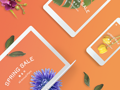 SPRING IT ON! desktop flowers leaves mobile responsive spring tablet web design