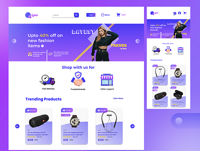 Qiyas - Ecommerce(Free Template) 3d animation complete design design e commerce ecommerce form graphic design login logo ui ux