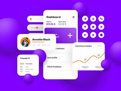Promotion app — Design Concept app dashboard icon set minimal minimalism mobile phone profile statistics ui ux ui kit
