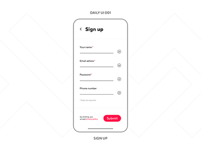 UI Challenge — Sign Up Form daily ui dailyui ui user interface