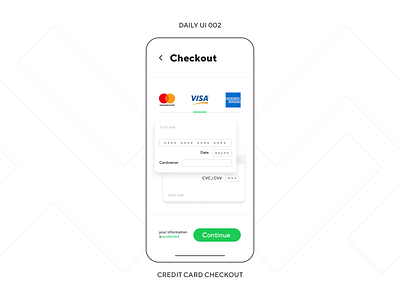 UI Challenge — Card Checkout checkout credit card daily ui dailyui user interface user interface design