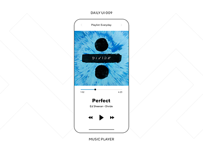 UI Challenge — Music Player daily ui daily ui 009 dailyui minimal mobile app music app music player phone app song ui design ux design