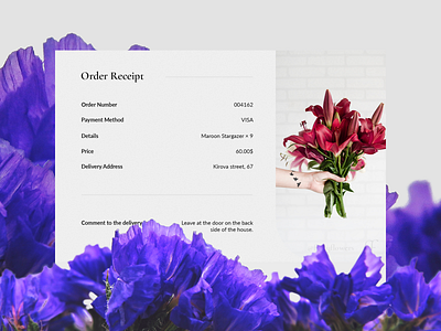 UI Challenge — Email Receipt daily ui daily ui 017 dailyui design flower shop letter order ui ux web