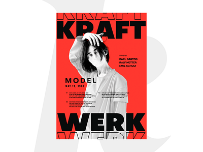 KraftWerk — Model brutal brutalism music musical poster swiss typography