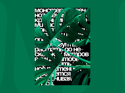 Monstera Plant — Banner / Poster ad advertising banner brutal brutalism poster typography