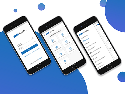 Nyc-City Pay App city pay concept ios app payments permit taxes ui ux violation