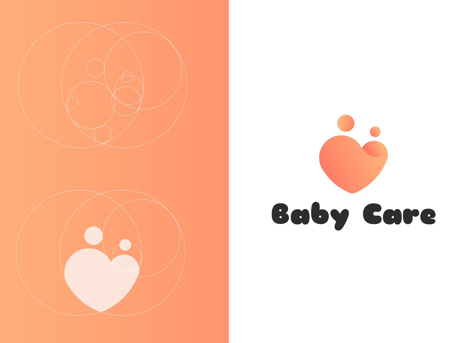 Baby care logo design emblem with pink Royalty Free Vector