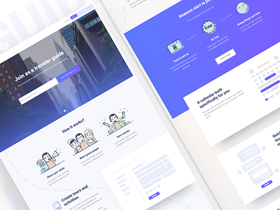 Landing page for project 'Guide' color creative gradient homepage webdesign landing page typography ui ux website