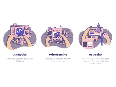 Design process illustrations affinity designer analytics benefits design design process illustration ui wireframing